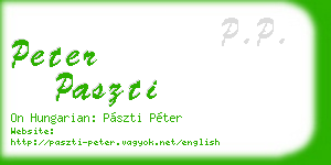 peter paszti business card